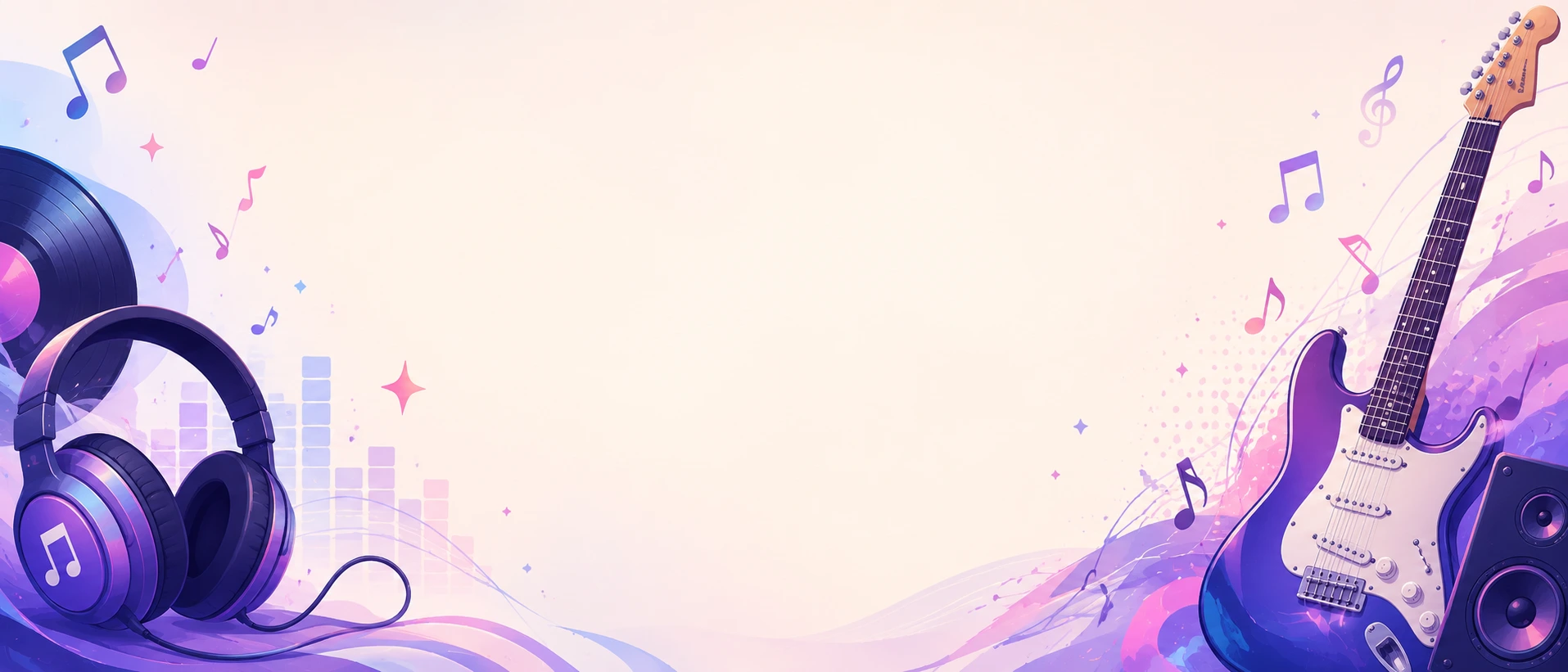 Music notes and playlist themed cover